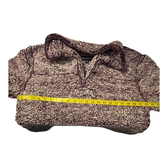 Zenana Outfitters Womens XL Quarter Zip Maroon Sherpa Fleece Sweater SOFT - Picture 5 of 8